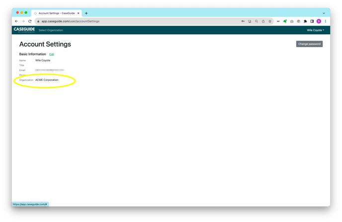 CaseGuide_Account Settings_Organization