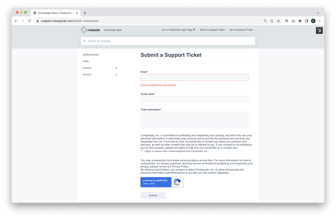 CaseGuide_Submit Ticket_Public Form