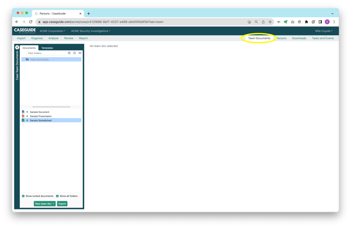 CaseGuide_Team Documents
