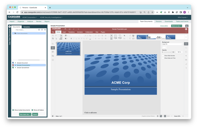 CaseGuide_Team Documents_Presentation
